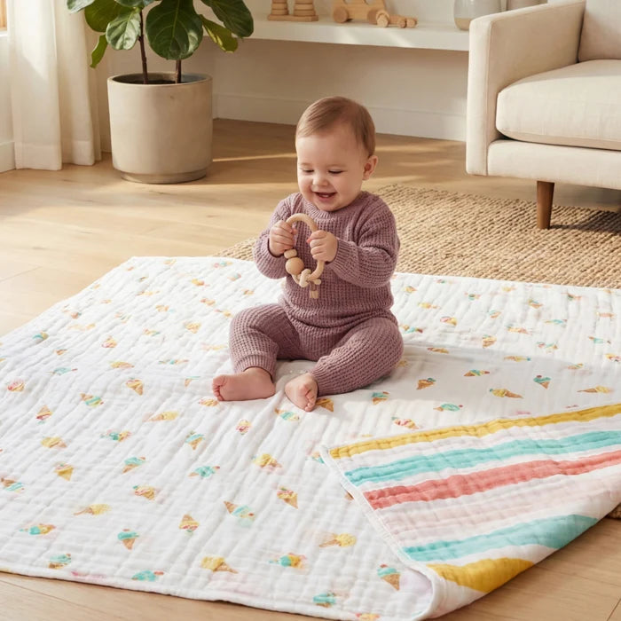 Essentials cotton muslin blanket -  icecream dreams