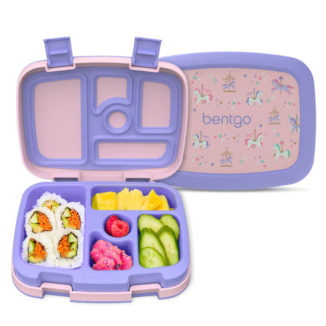 Kids Prints 5 Compartment Lunchbox -  Carousel Unicorns