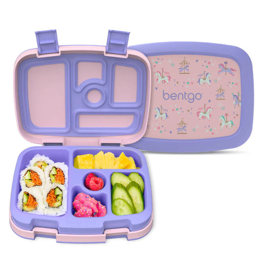 Kids Prints 5 Compartment Lunchbox -  Carousel Unicorns