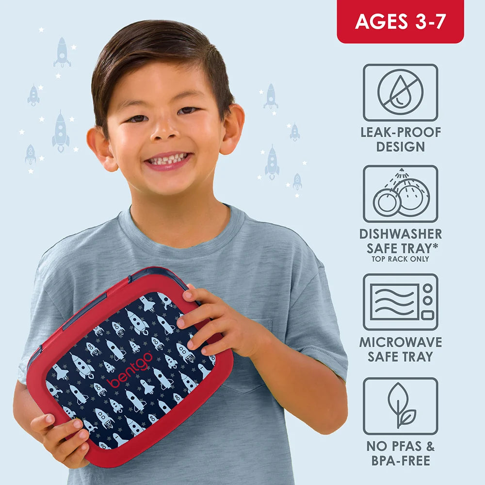 Kids Prints 5 Compartment Lunchbox - Rocket
