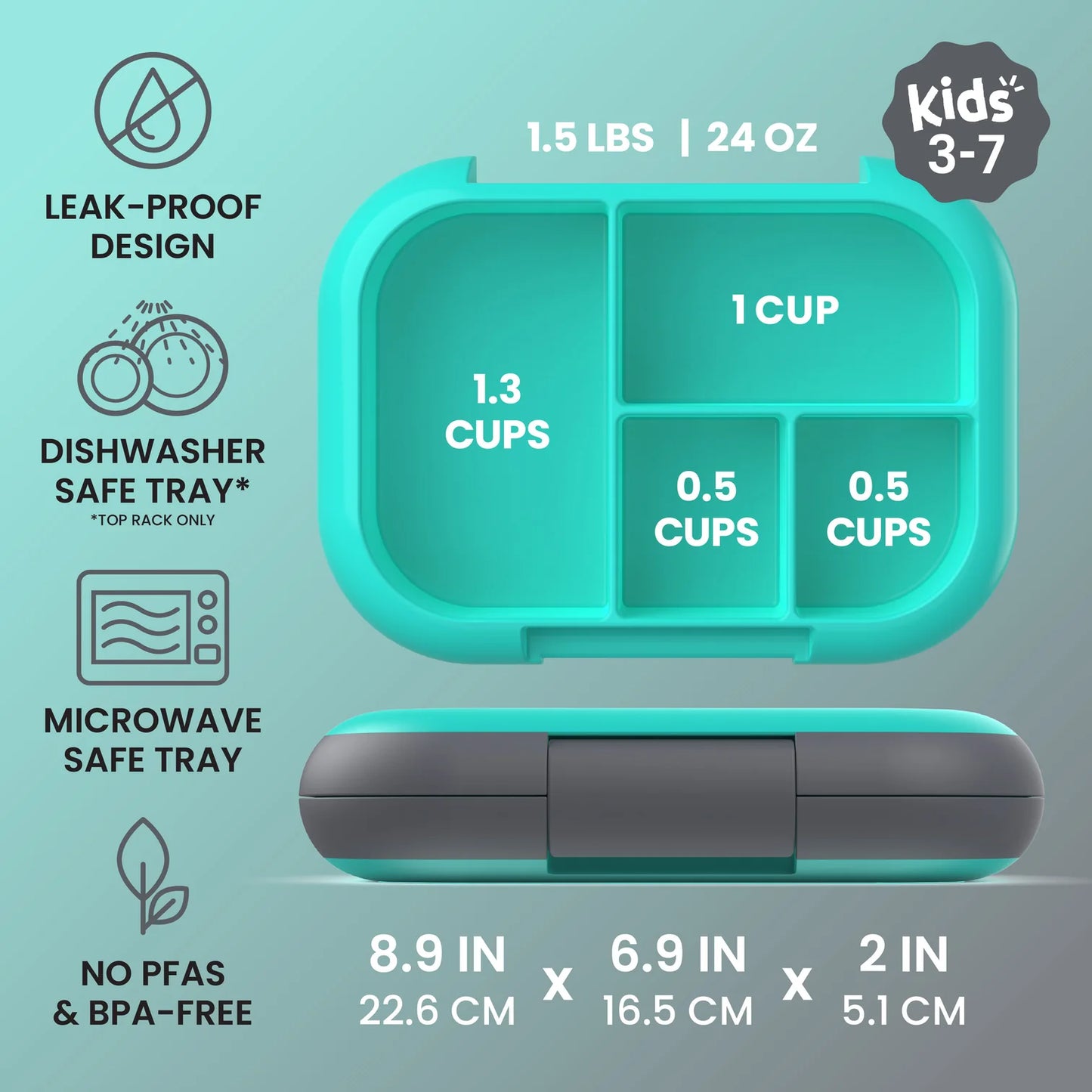 Chill Kids Lunch Box - Electric Aqua