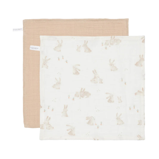 Little Dutch  Washcloths Set Muslin Baby Bunny / Beige -  Atelier Yvette