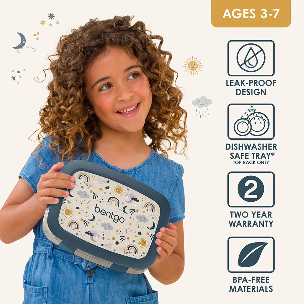 Kids Prints 5 Compartment Lunchbox - Skies