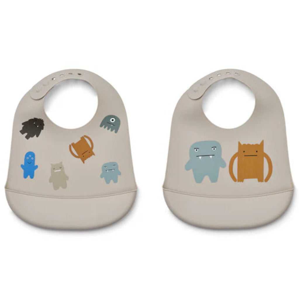 Liewood  Tilda Bib 2-Pack - Monster / Mist