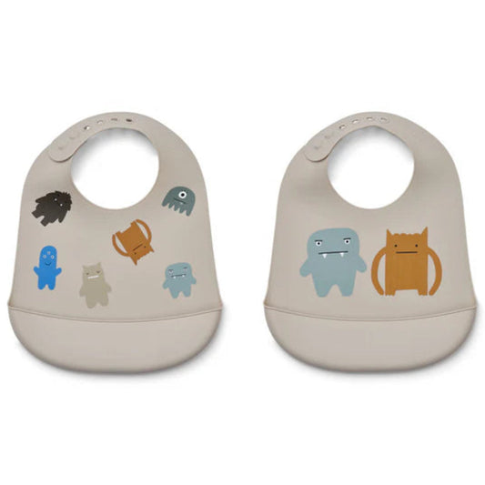 Liewood  Tilda Bib 2-Pack - Monster / Mist