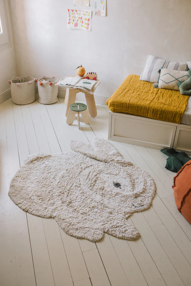 Washable Animal Cotton Rug - Bunny