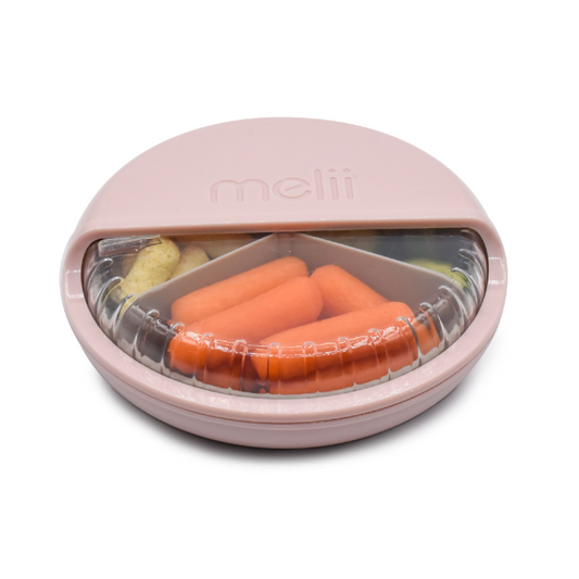 Melii - Spin 3 Compartment Snack Container - Pink