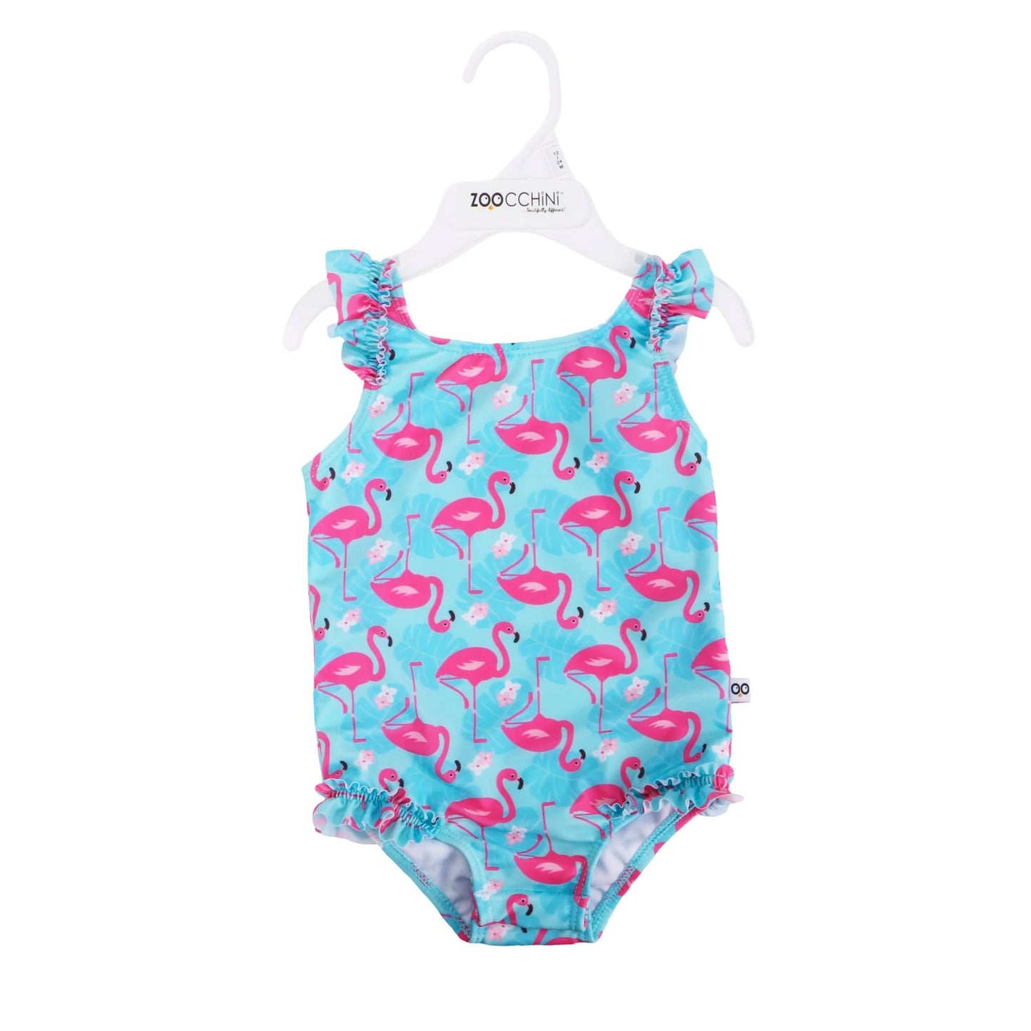 Ruffled One Piece Swimsuit - UPF 50+ - Flamingo