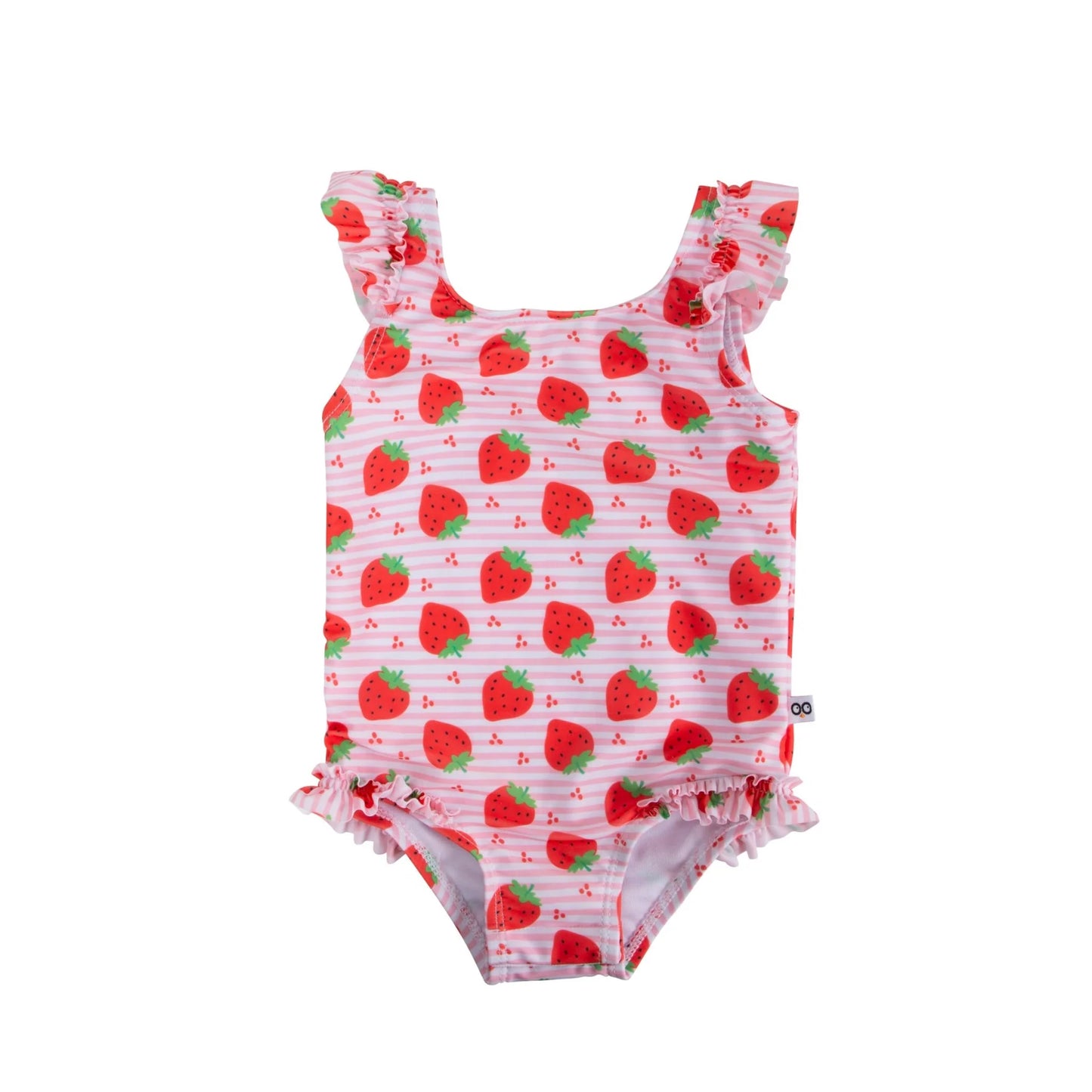 Ruffled One Piece Swimsuit - UPF 50+ - Strawberry