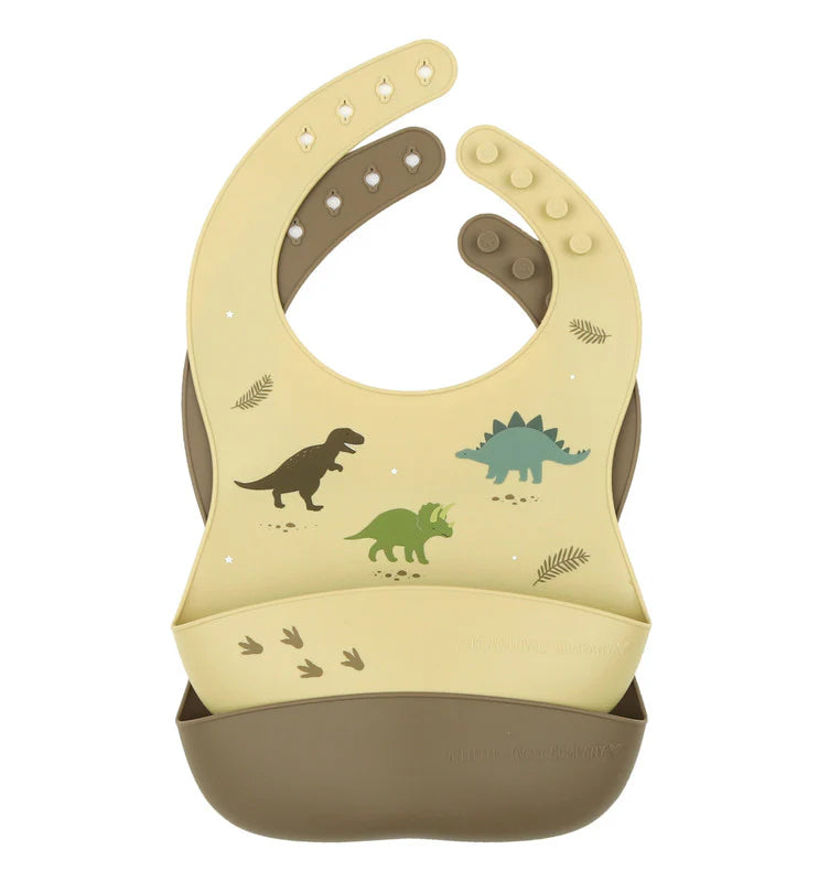 Silicone Bib Set Of 2 - Dinosaurs