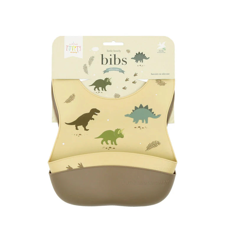 Silicone Bib Set Of 2 - Dinosaurs