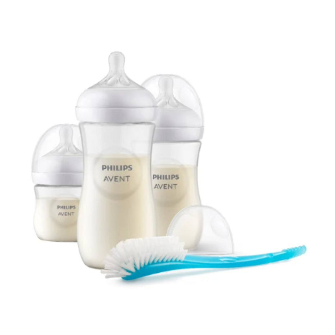 Natural Response Newborn Feeding Starter Set – 3 Bottles & Cleaning Brush (SCD837/12)