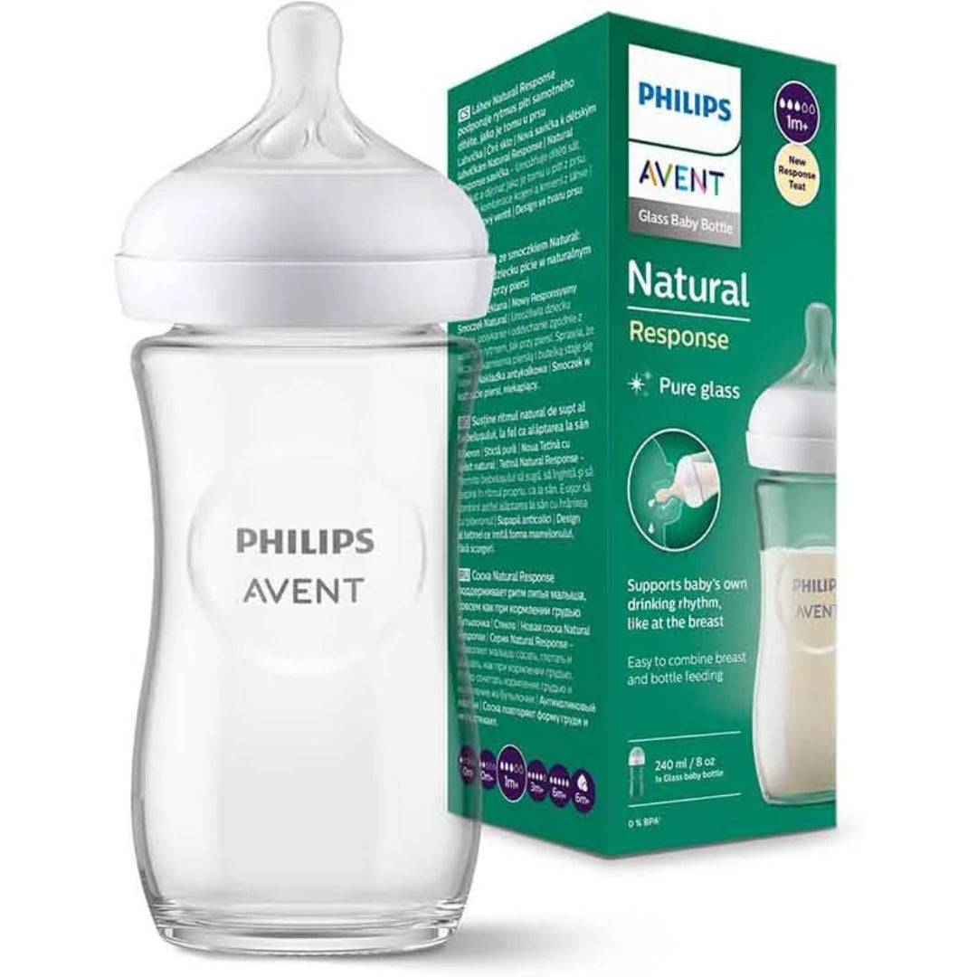 Philips Avent Natural Response Glass Baby Bottle – 240ml (SCY933/01)