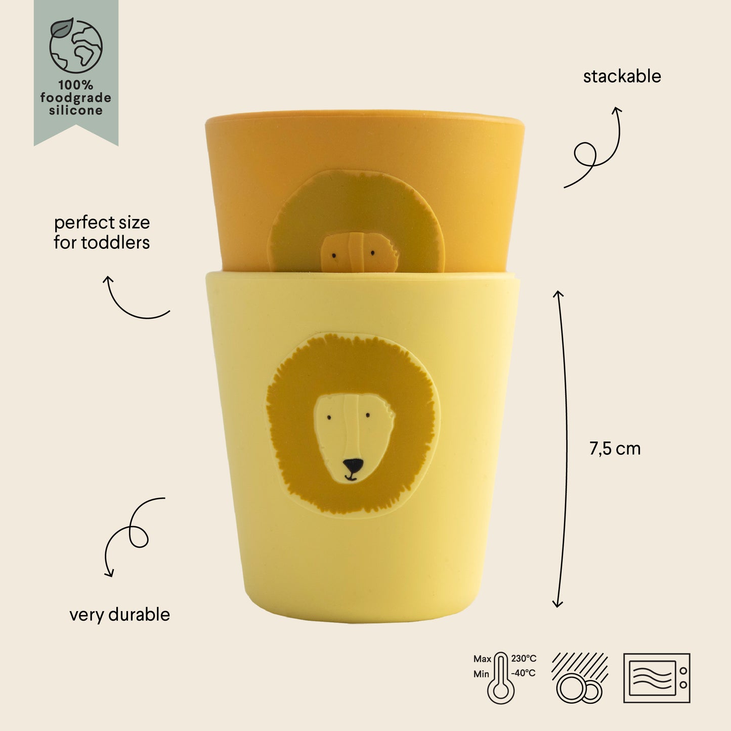 Trixie  Silicone Cup 2-Pack - Mr. Lion