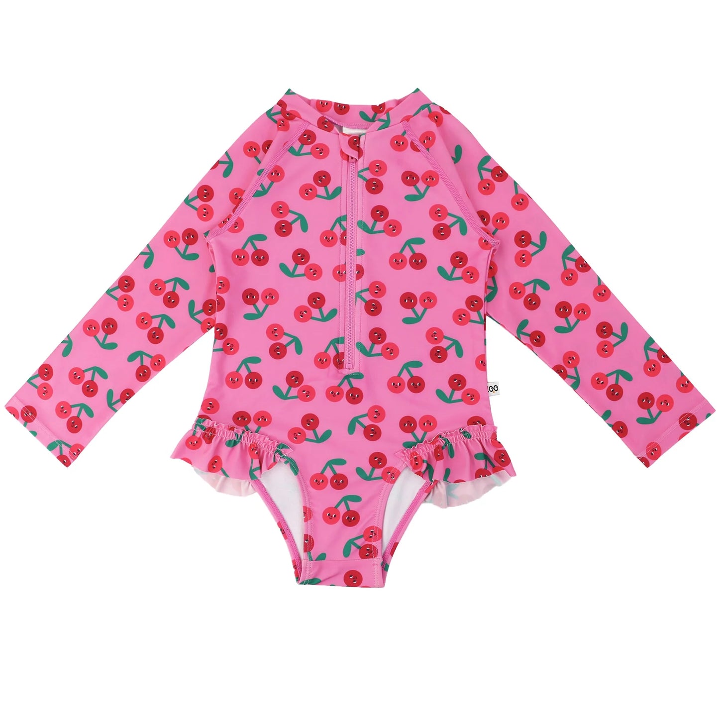 Long Sleeve Swimsuit - UPF 50+ - Cherry