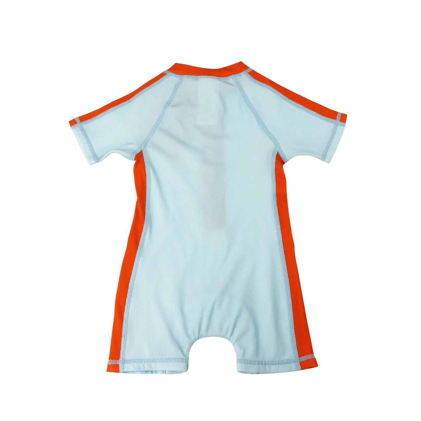Short Sleeve One Piece Solid Swimsuit - Lobster