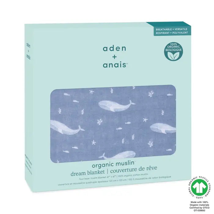 organic cotton dream blanket - oceanic