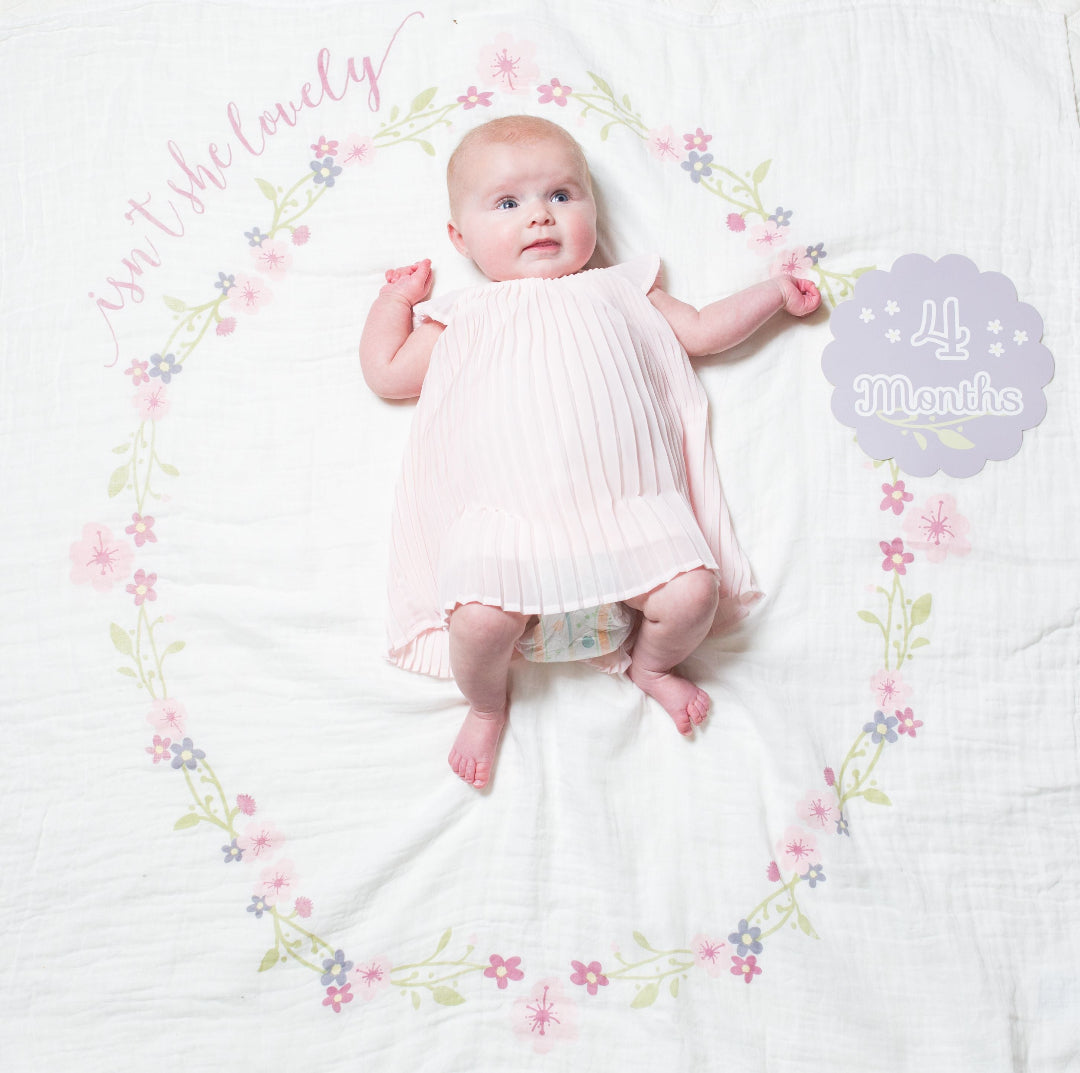 Lulujo Baby's First Year Blanket & Card Set - Isn't She Lovely