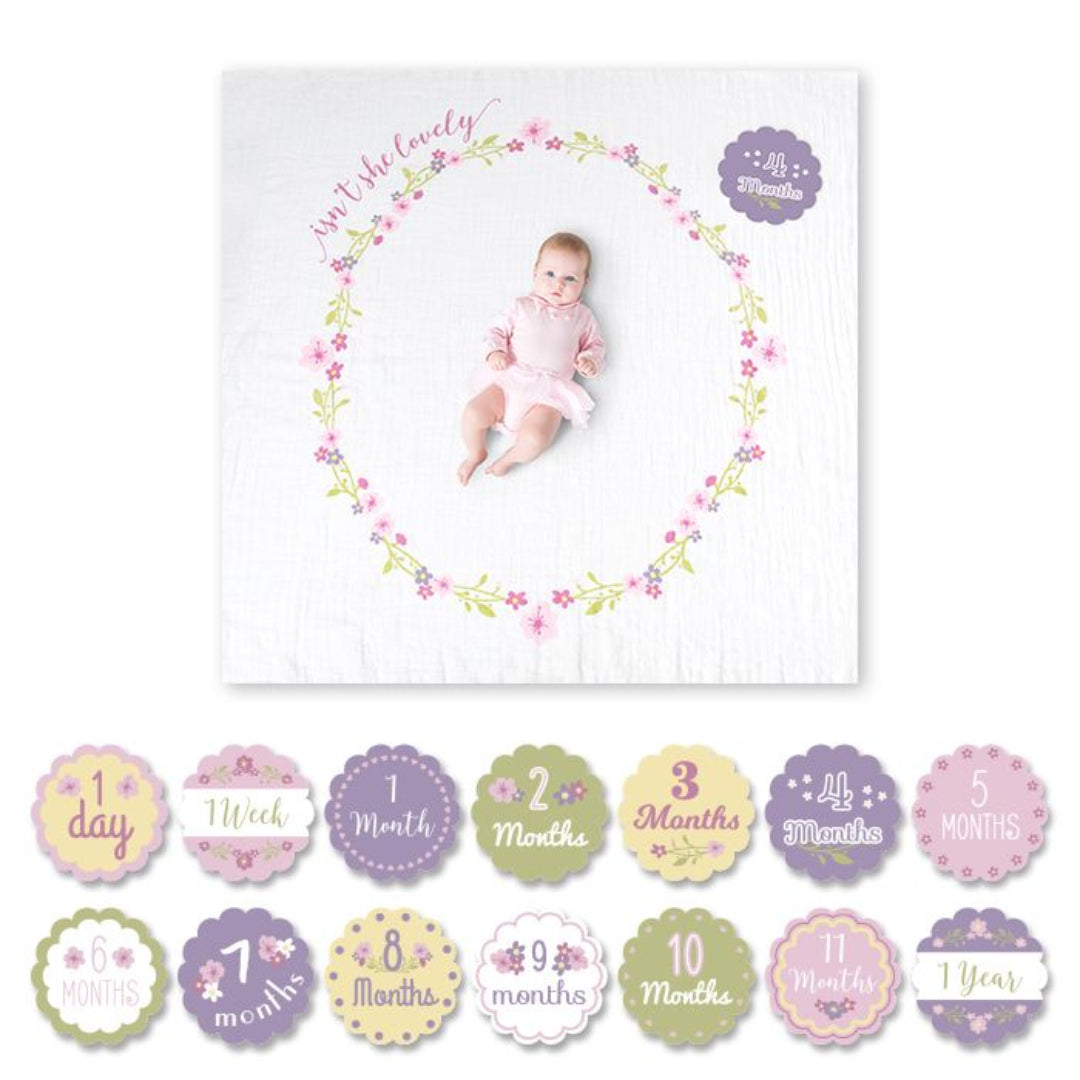 Lulujo Baby's First Year Blanket & Card Set - Isn't She Lovely