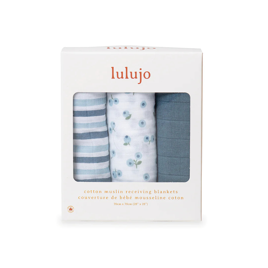 Receiving Blanket- 3 Pack-Blueberries