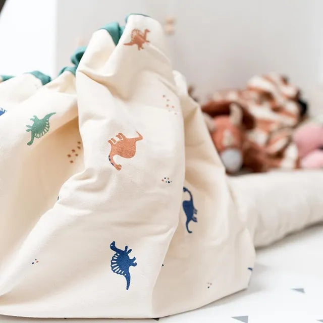Play and Go – Pritns Playmat and Storage bag – Dino -  Atelier Yvette