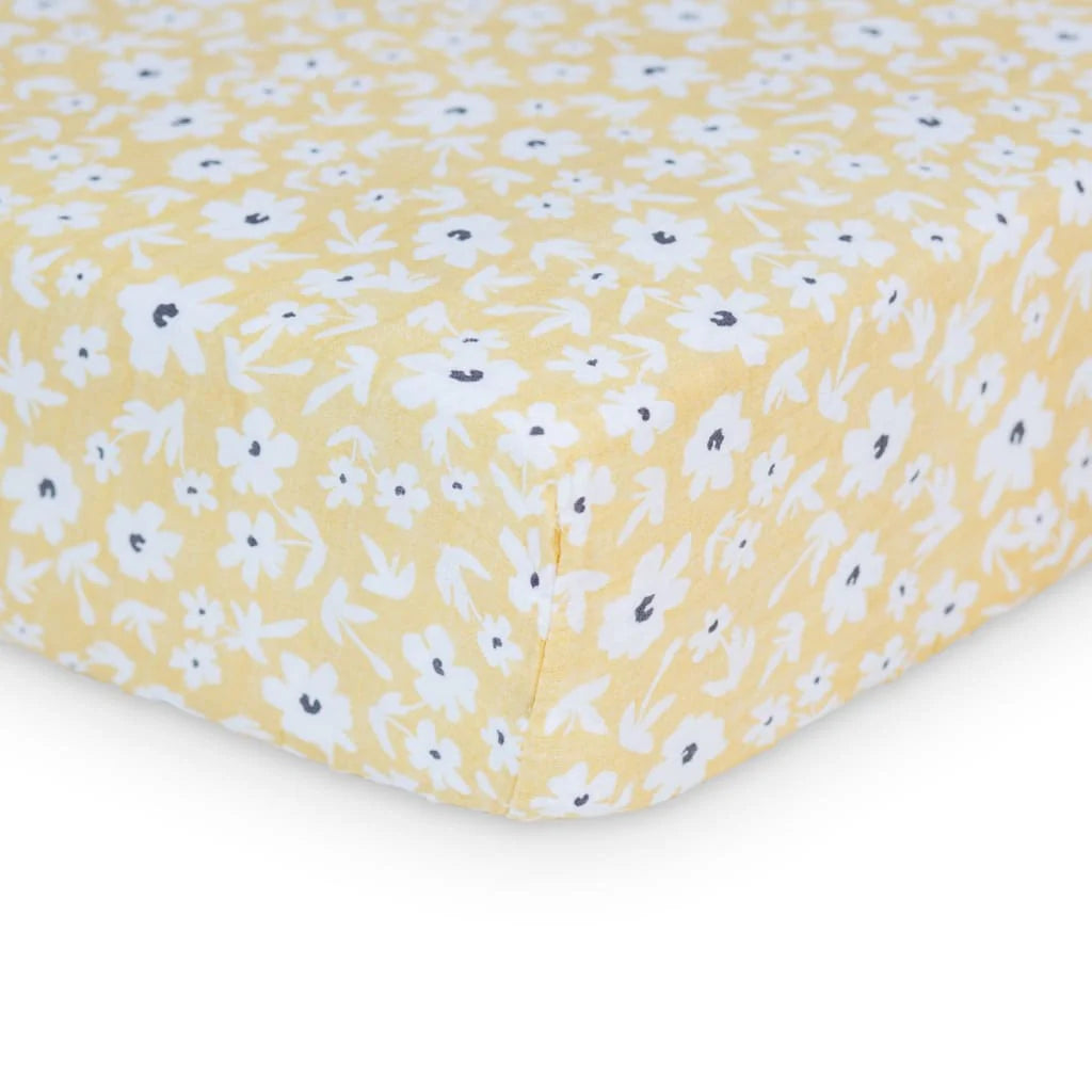 Crib Sheet -  Yellow Wildflowers