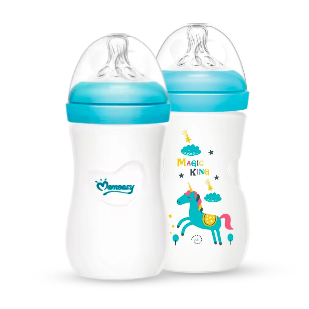 Momeasy Bottel 3M+ BPA-Free (Set of 2, 240ml/8oz) with Anti-Colic Nipple