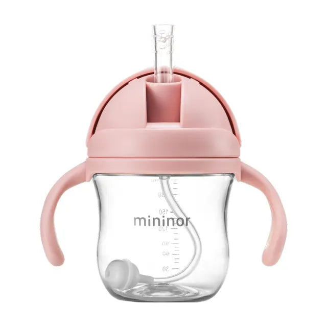 Mininor - Tritan Straw Bottle - 220ml - Nordic Sky Pink